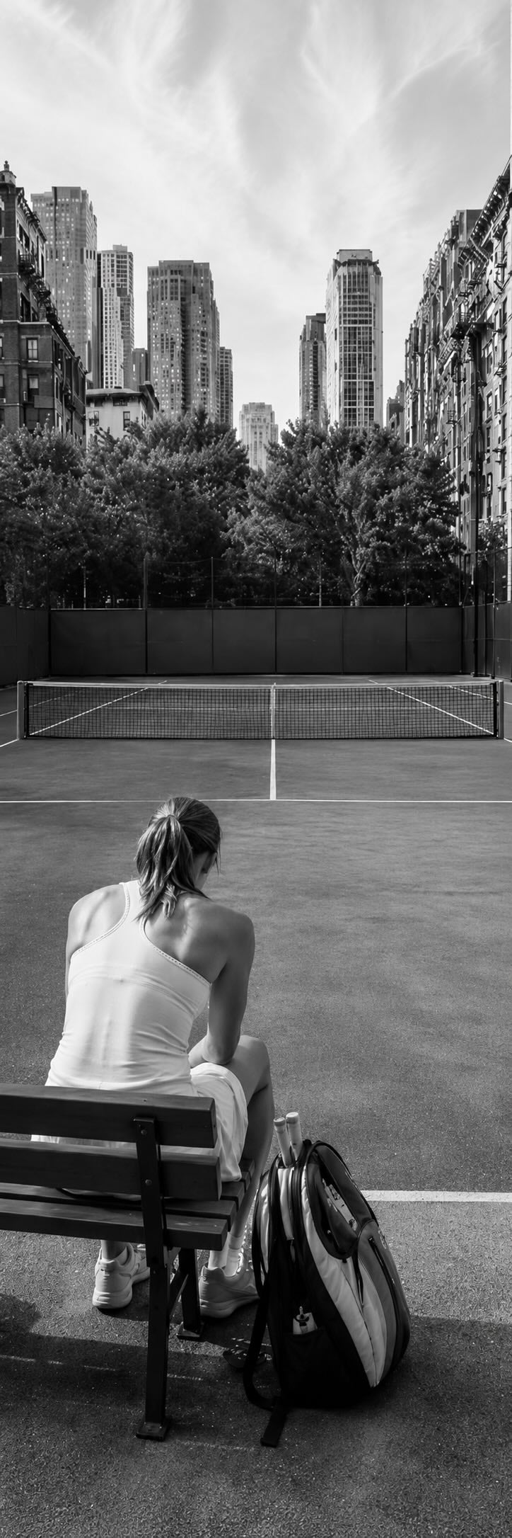Tennis player thinking it all through again